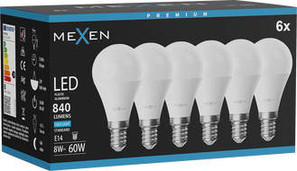 Mexen Nova 6x LED Bulb E14, G45, 8W, Cool - 6500K, 840 lm - L101-E14-0865-01x06