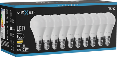 Mexen Nova 10x LED Bulb E14, G45, 10W, Warm - 3000K, 1055 lm - L101-E14-1030-01x10