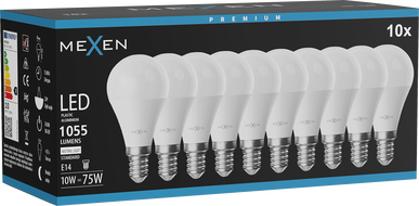 Mexen Nova 10x LED Bulb E14, G45, 10W, Neutral - 4000K, 1055 lm - L101-E14-1040-01x10