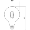 Mexen Vintis 3x LED filament bulb E27, G80, 2W, Warm - 2200K, 180 lm, amber - L155-E27-0222-50x03
