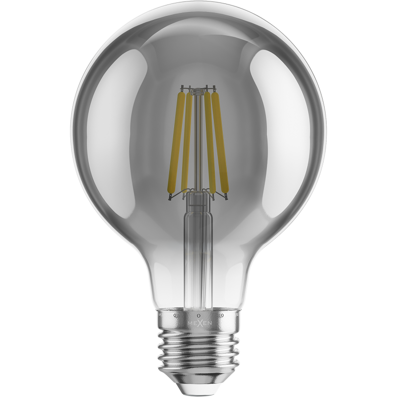 Mexen Vintis 3x LED Filament Bulb E27, G80, 6W, Warm - 2200K, 450 lm, smoke - L155-E27-0622-70x03