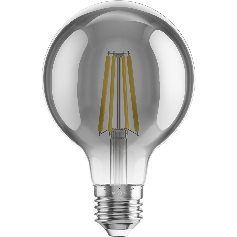 Mexen Vintis 3x LED Filament Bulb E27, G80, 8W, Warm - 2700K, 680 lm, Smoke - L155-E27-0827-70x03