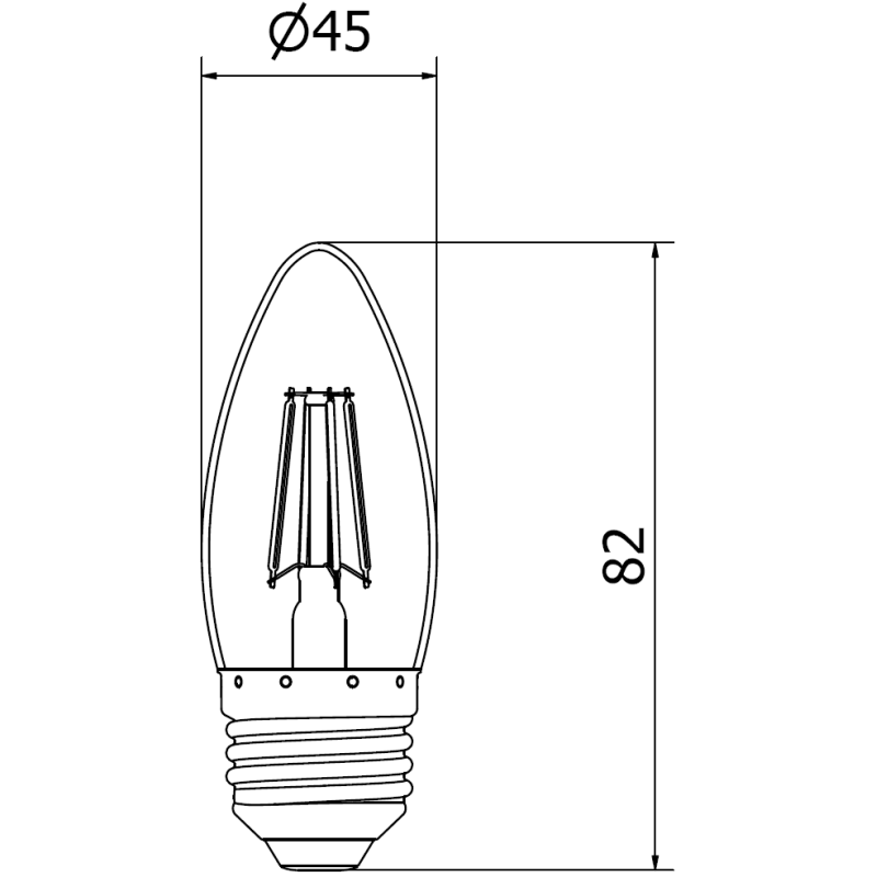 Mexen Vintis 10x LED Filament Bulb E27, C35, 6W, Warm - 2700K, 720 lm, clear - L154-E27-0627-00x10