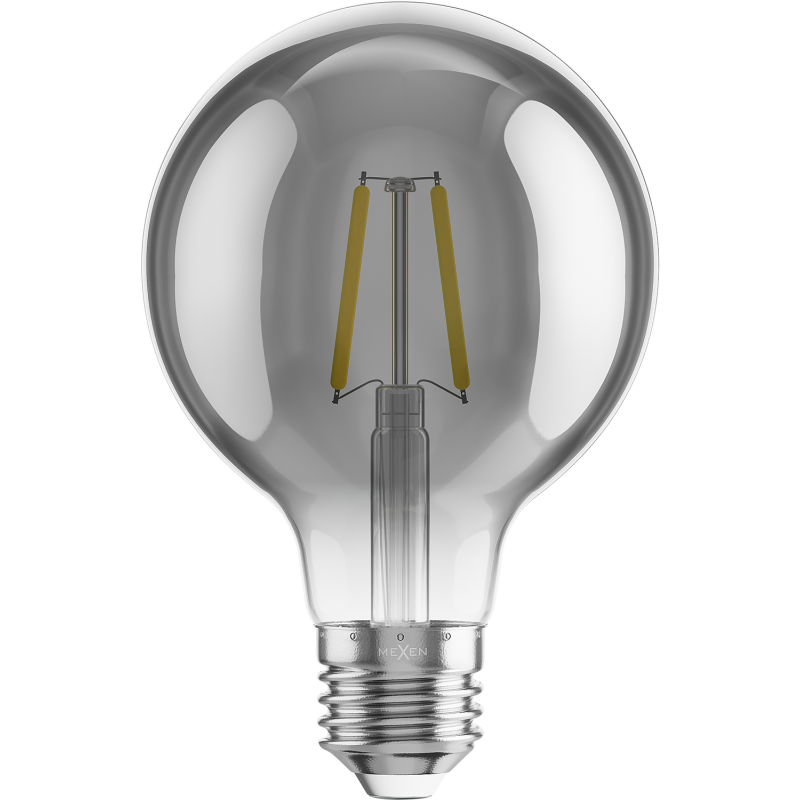 Mexen Vintis 6x LED Filament Bulb E27, G80, 2W, Warm - 2200K, 150 lm, smoke - L155-E27-0222-70x06