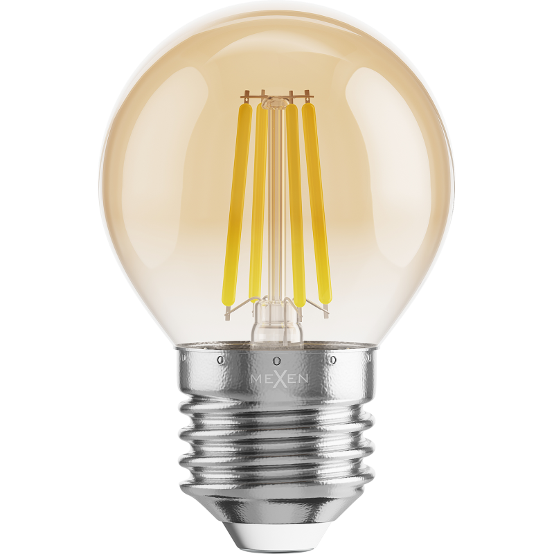 Mexen Vintis 3x LED Filament Bulb E27, G45, 6W, Warm - 2200K, 600 lm, amber - L156-E27-0622-50x03