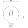 Mexen Vintis 3x LED Filament Bulb E27, G95, 2W, Warm - 2200K, 180 lm, amber - L157-E27-0222-50x03