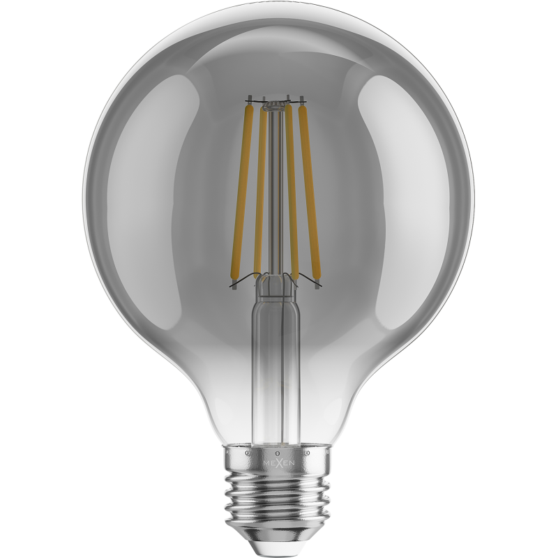 Mexen Vintis 3x LED Filament Bulb E27, G95, 8W, Warm - 2700K, 680 lm, smoke - L157-E27-0827-70x03