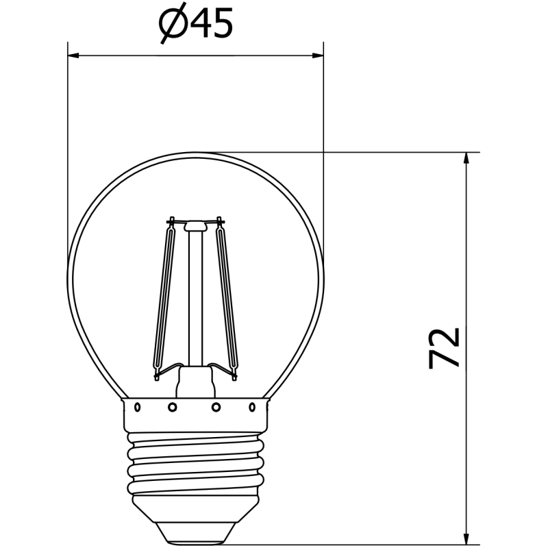 Mexen Vintis 10x LED Filament Bulb E27, G45, 2W, Neutral - 4000K, 240 lm, clear - L156-E14-0227-00x10 - L156-E27-0240-00x10