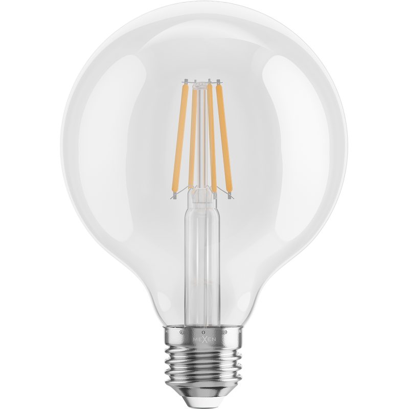 Mexen Vintis 10x LED Filament Bulb E27, G95, 6W, Warm - 2700K, 720 lm, clear - L157-E27-0627-00x10