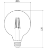 Mexen Vintis 10x LED Filament Bulb E27, G95, 6W, Neutral - 4000K, 720 lm, clear - L157-E27-0640-00x10
