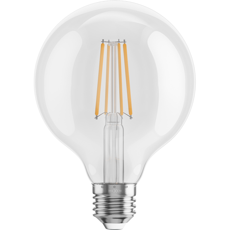 Mexen Vintis 6x LED Filament Bulb E27, G95, 8W, Warm - 2700K, 1055 lm, clear - L157-E27-0827-00x06