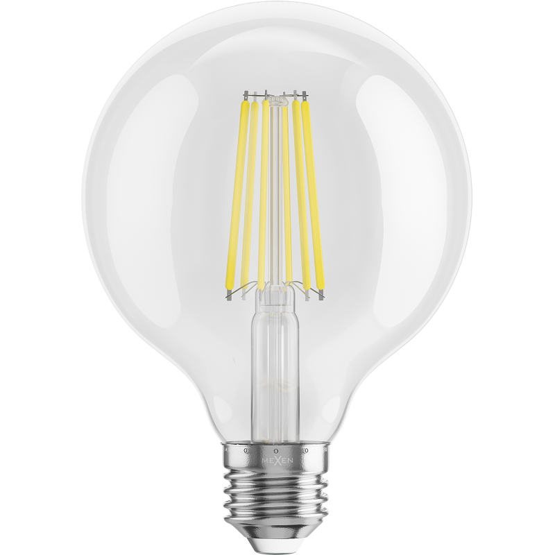 Mexen Vintis 6x LED Filament Bulb E27, G95, 10W, Neutral - 4000K, 1320 lm, clear - L157-E27-1040-00x06