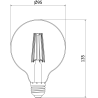 Mexen Vintis 10x LED Filament Bulb E27, G95, 10W, Neutral - 4000K, 1320 lm, clear - L157-E27-1040-00x10