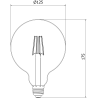 Mexen Vintis 10x LED Filament Bulb E27, G125, 6W, Neutral - 4000K, 720 lm, clear - L158-E27-0640-00x10