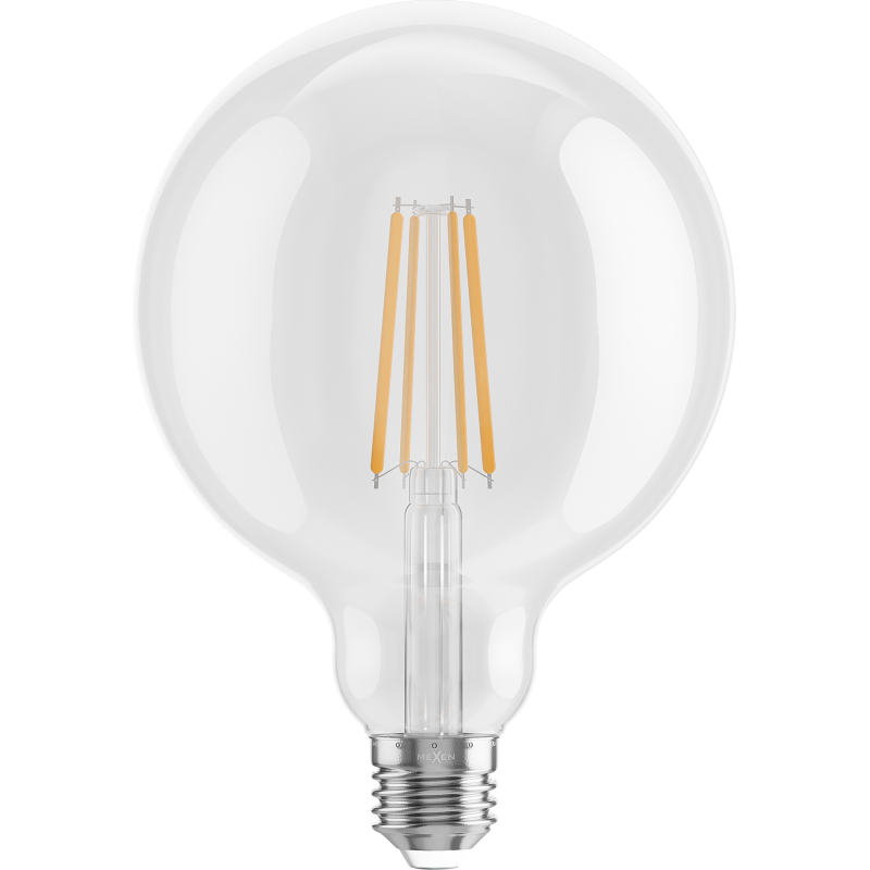 Mexen Vintis 6x LED Filament Bulb E27, G125, 8W, Warm - 2700K, 1055 lm, Clear - L158-E27-0827-00x06