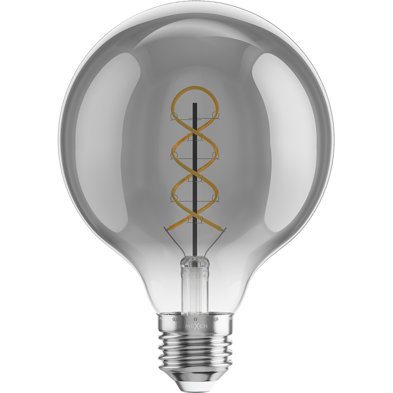 Mexen Vintis 3x LED Filament Spiral Bulb E27, G95, 6W, Warm - 2700K, 510 lm, smoke - L167-E27-0627-70x03