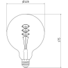 Mexen Vintis 3x Filament Spiral LED Bulb E27, G125, 8W, Warm - 2200K, 600 lm, amber - L168-E27-0822-50x03