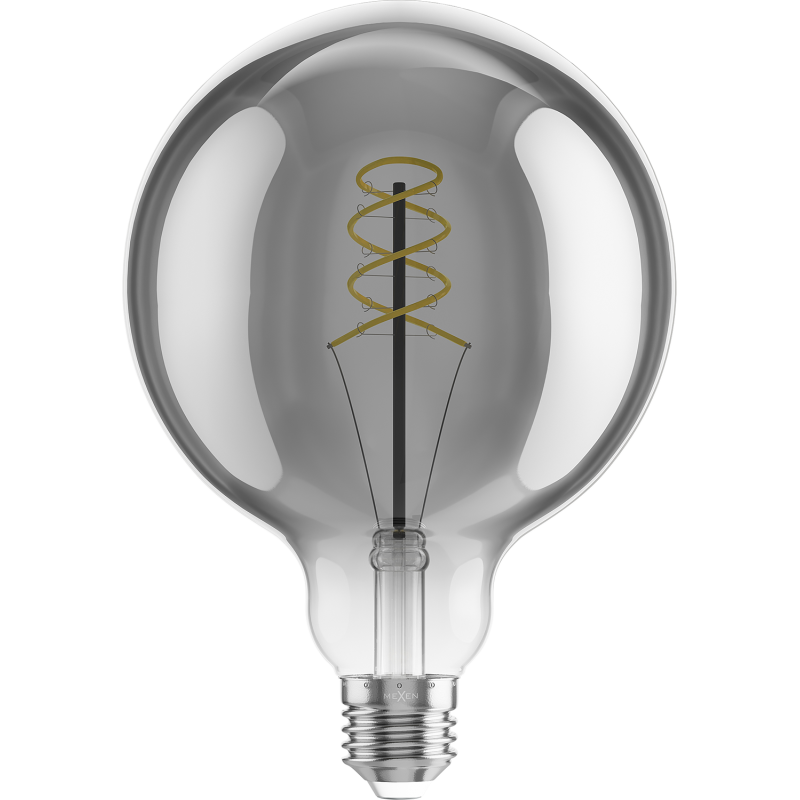 Mexen Vintis 3x Filament Spiral LED Bulb E27, G125, 8W, Warm - 2200K, 450 lm, smoke - L168-E27-0822-70x03