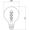 Mexen Vintis 10x LED filament spiral bulb E27, G80, 2W, Warm - 2200K, 100 lm, smoke - L165-E27-0222-70x10