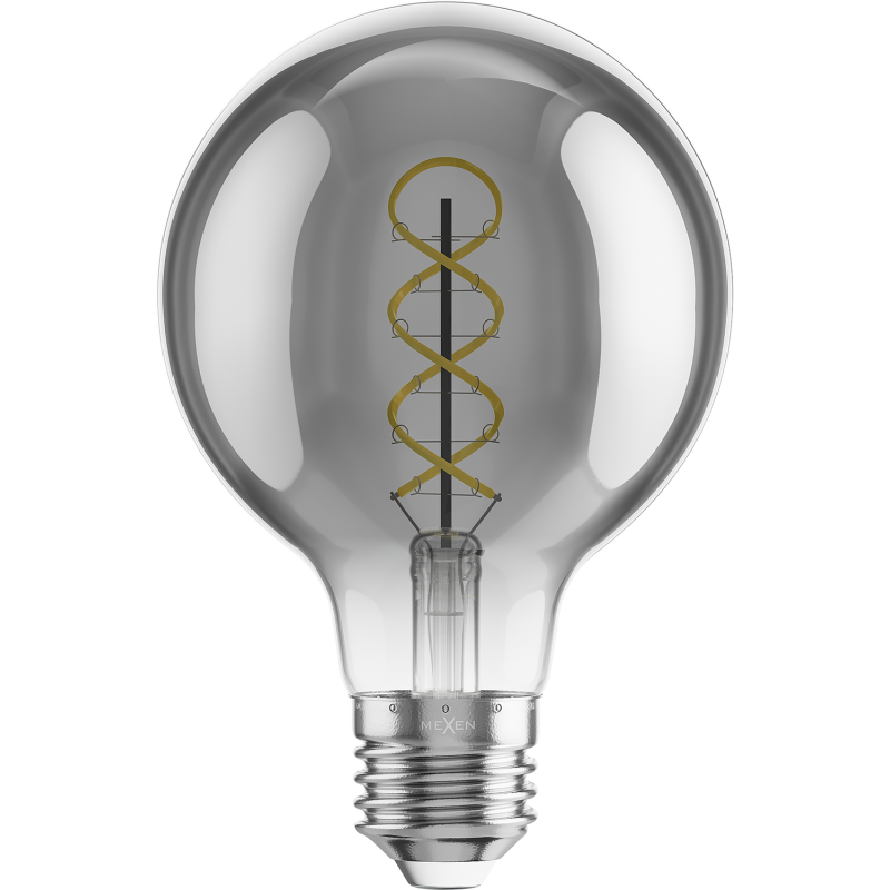 Mexen Vintis 6x LED Filament Bulb Spiral E27, G80, 4W, Warm - 2700K, 220 lm, Smoke - L165-E27-0427-70x06