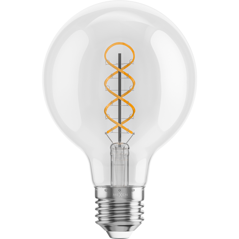Mexen Vintis 6x LED Filament Spiral Bulb E27, G80, 6W, Warm - 2700K, 630 lm, clear - L165-E27-0627-00x06