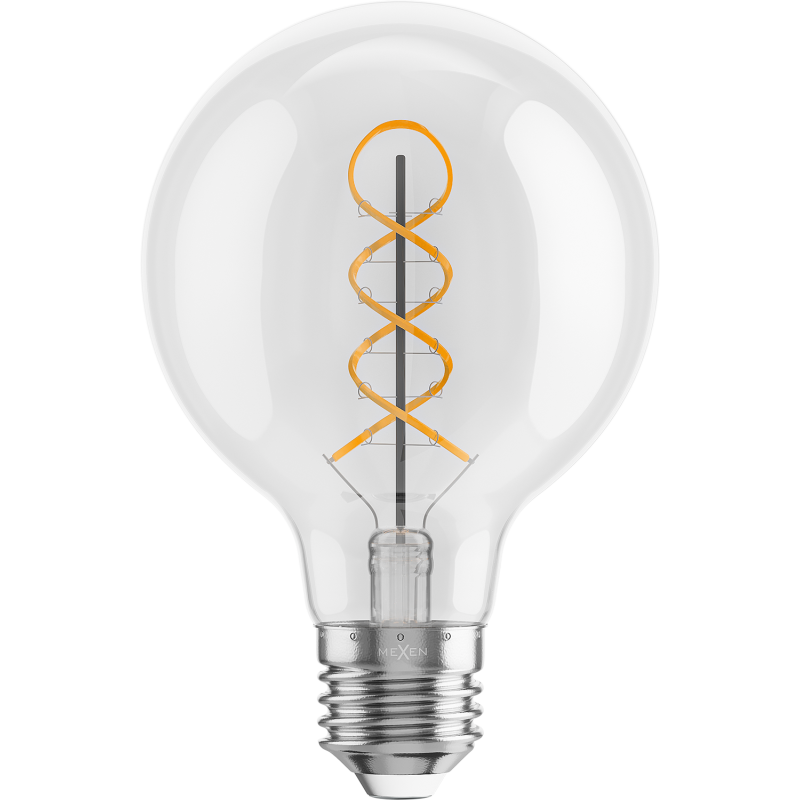 Mexen Vintis 10x LED Filament Spiral Bulb E27, G80, 8W, Warm - 2700K, 750 lm, clear - L165-E27-0827-00x10
