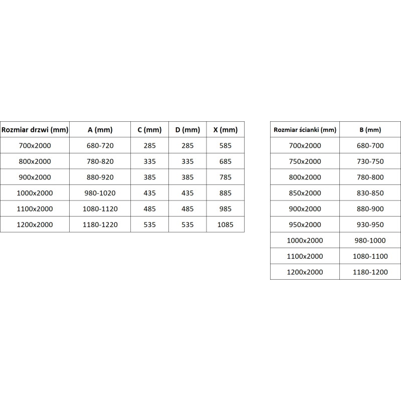 Mexen Exo-B Duo swing shower enclosure 70 x 95 cm, transparent, gold - 814-070-095-50-00