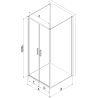 Mexen Exo-B Duo 3S 3-Sided Hinged Shower Enclosure 90 x 70 cm, Transparent, Gold - 814-090-070-50-00-3S