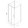 Mexen Exo-F 3S 3-sided folding shower cabin 85 x 75 cm, transparent, chrome - 816-085-075-01-00-3S