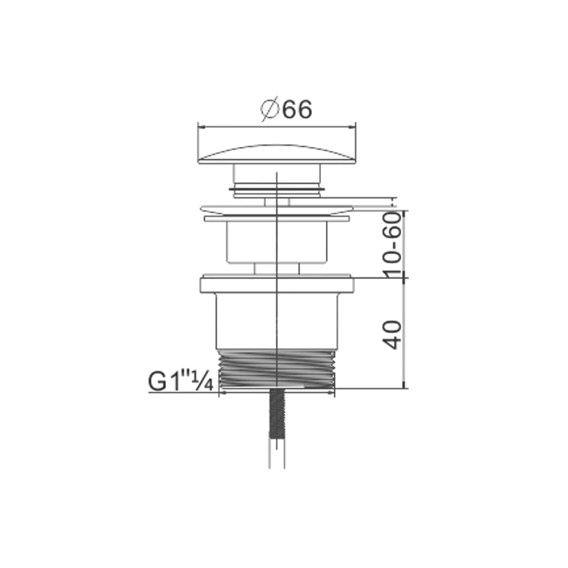 Mexen universal click-clack plug, graphite- 79930-66