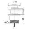 Mexen universal click-clack stopper, brushed gun gray - 79930-66