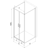 Mexen Exo-B Duo 3S 3-sided swing shower cabin 100 x 90 cm, transparent, black - 814-100-090-70-00-3S