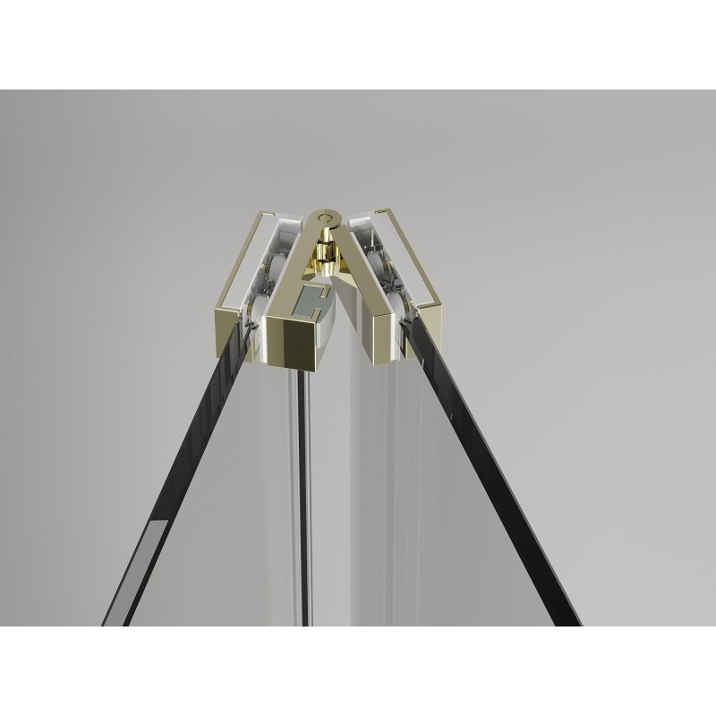 Mexen Exo-F 3S 3-wall folding shower enclosure 95 x 90 cm, transparent, gold - 816-095-090-50-00-3S
