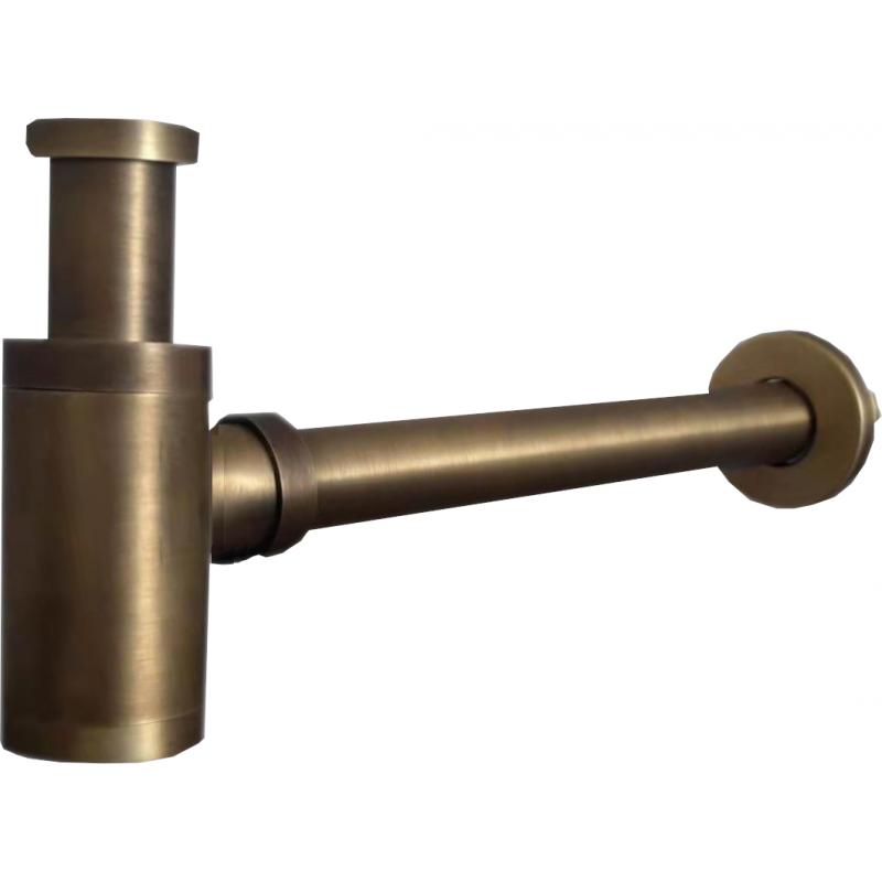 Mexen half-round washbasin siphon, antique bronze - 79950-30