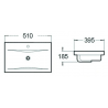 Mexen Emma undermount washbasin 51 x 39 cm, Black matt - 25055185