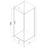Mexen Exo-B 3S 3-wall swing shower cabin 100 x 80 cm, transparent, gold - 817-100-080-50-00-3S