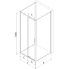 Mexen Exo-3S 3-sided pivot shower enclosure 145 x 75 cm, transparent, chrome - 819-145-075-01-00-3S