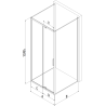 Mexen Exo-R 3S 3-sided pivot shower enclosure 110 x 80 cm, transparent, chrome - 819-110-080-01-00-3S