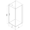 Mexen Exo-B 3S 3-sided Hinged Shower Enclosure 90 x 110 cm, Transparent, Black - 817-090-110-70-00-3S