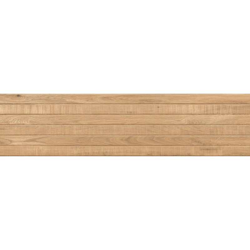 Mexen Western Wood Almond glazed rectified stoneware G1, wood-like wall tile 120 x 30 cm, matte - TL702-120-030-50
