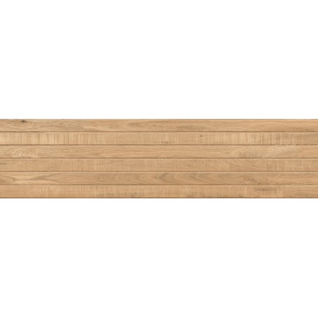 Mexen Western Wood Almond glazed rectified stoneware G1, wood-like wall tile 120 x 30 cm, matte - TL702-120-030-50