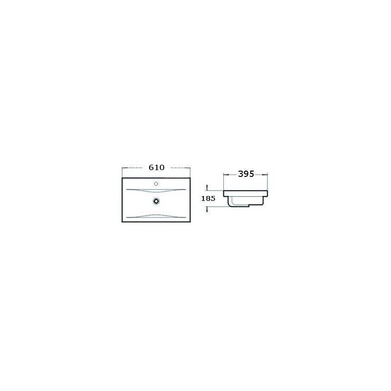 Mexen Emma built-in countertop sink 61 x 39 cm, white - 25056100