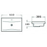 Mexen Emma built-in countertop sink 61 x 39 cm, white - 25056100