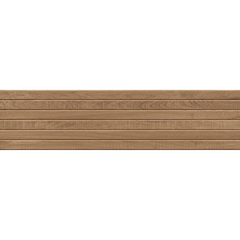 Mexen Western Wood Walnut glazed stoneware rectified G1, wood-like wall tile 120 x 30 cm, matte - TL702-120-030-54