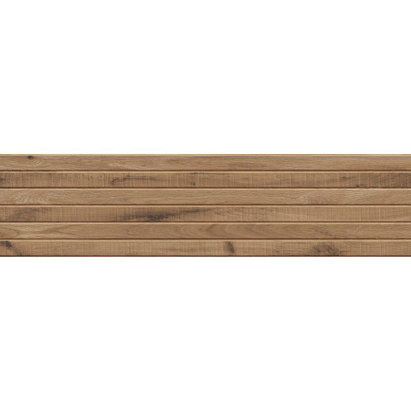Mexen Western Wood Walnut glazed stoneware rectified G1, wood-like wall tile 120 x 30 cm, matte - TL702-120-030-54