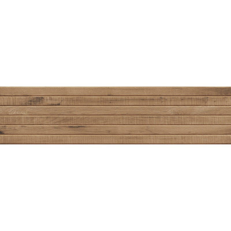 Mexen Western Wood Walnut glazed stoneware rectified G1, wood-like wall tile 120 x 30 cm, matte - TL702-120-030-54
