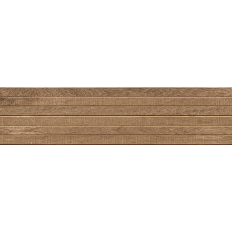 Mexen Western Wood Walnut Glazed Rectified Porcelain Stoneware, Wood-like Wall Tile 120 x 30 cm, Matte - TL702-120-030-54