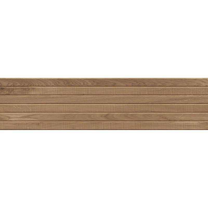 Mexen Western Wood Walnut glazed stoneware rectified G1, wood-like wall tile 120 x 30 cm, matte - TL702-120-030-54