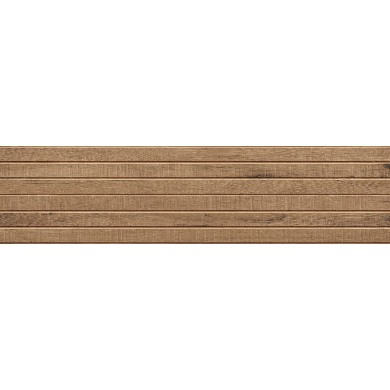 Mexen Western Wood Walnut Glazed Rectified Porcelain Stoneware, Wood-like Wall Tile 120 x 30 cm, Matte - TL702-120-030-54
