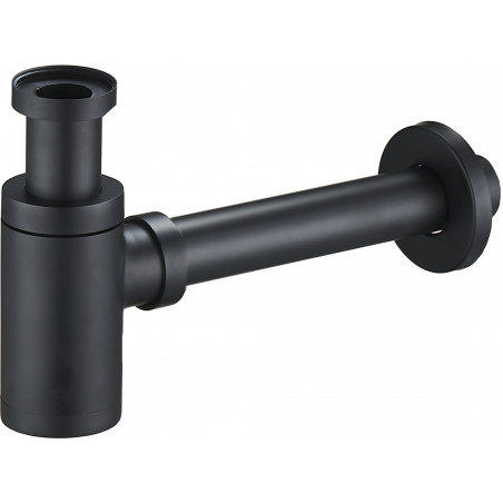 Mexen round washbasin half siphon, black - 79950-70